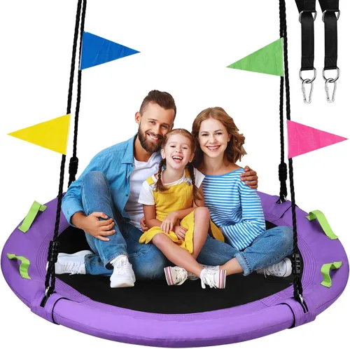 Columpio de árbol de 48 pulgadas, columpio volador más grande para toda la familia, capacidad de peso de 900 libras, con correas ajustables para