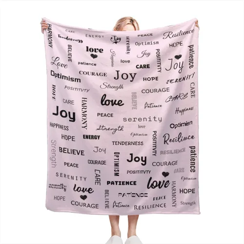 Miniatura 40 de Manta curativa, manta de regalo para mujeres y hombres, cálido regalo inspirador, manta de forro polar suave con energía positiva, comodidad, amor