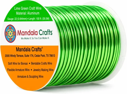 Miniatura 166 de Mandala Crafts - Alambre de aluminio anodizado de 8 calibre para hacer joyas - 9.75 m de alambre flexible negro colorido - Flexible para bonsái