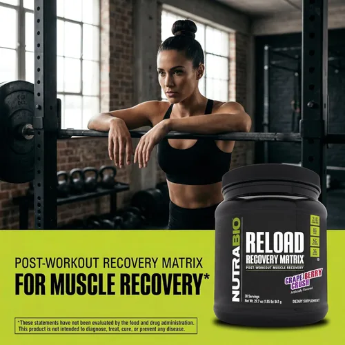 Miniatura 5 de NutraBio Reload - Potente fórmula de recuperación muscular - Suplemento después del entrenamiento - Creatina 3G - 8G BCAAs - Glutamina 5G - 30