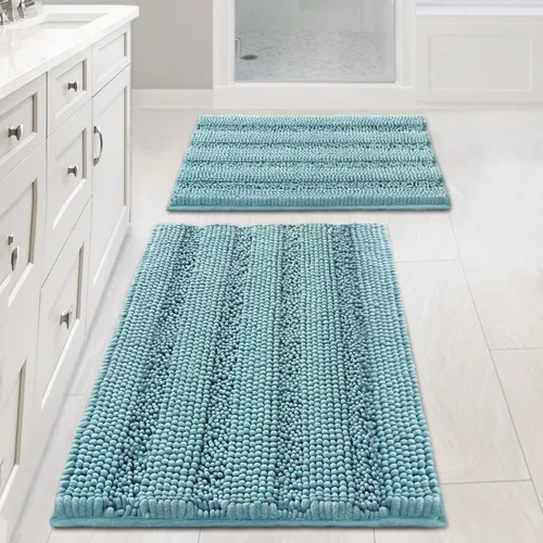 Miniatura 168 de H.VERSAILTEX - Alfombras de baño, juego de 2 piezas, alfombra de contorno para baño, juego de alfombras para inodoro, alfombra antideslizante