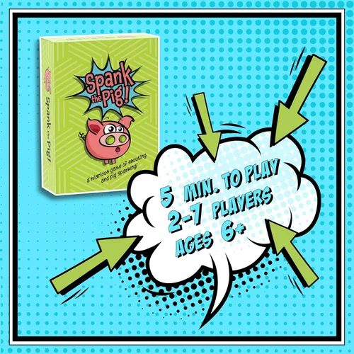 Miniatura 8 de Spank The Pig! - Divertido y divertido juego de cartas familiar para niños, adolescentes y adultos, divertidos juegos de ritmo rápido para 2 a 7