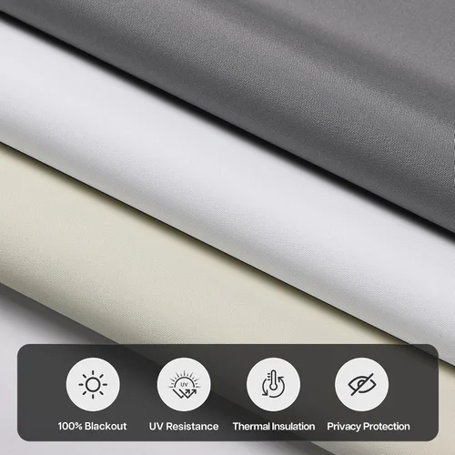 Miniatura 4 de LazBlinds - Persianas enrollables opacas sin taladro, 20 pulgadas de ancho x 48 pulgadas de alto, beige Inalámbrico, tela con aislamiento térmico