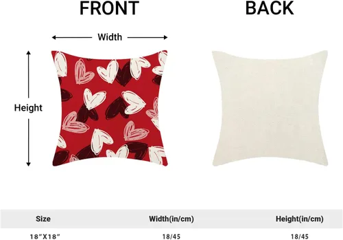 Miniatura 5 de Fundas de almohada de San Valentín 18x18, almohadas decorativas de exterior con corazones de amor rojo rosa para sofá, decoración de aniversario