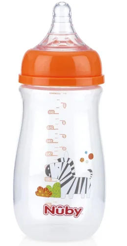 Miniatura 8 de Nuby Botella de cuello ancho con sistema de aire anticólicos, los colores/impresiones pueden variar, 1 paquete de 1 botella