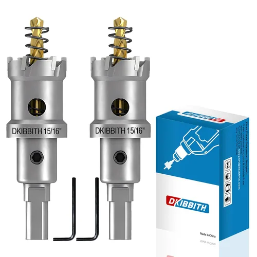 Miniatura 49 de TCT Juego de sierra perforadora, 2 paquetes de cortadores de agujeros con punta de carburo de tungsteno de 1-3/4" (45mm) resistentes para acero