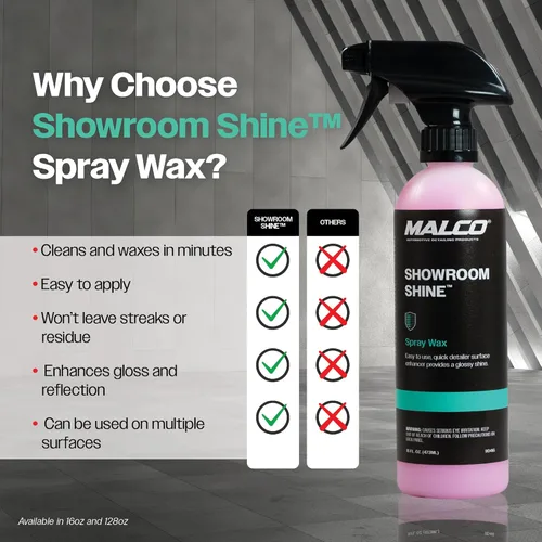 Miniatura 5 de Malco Showroom Shine - Cera para autos en aerosol – Mejor cera para autos en aerosol para acabado profesional/Fácil de usar, detalle
