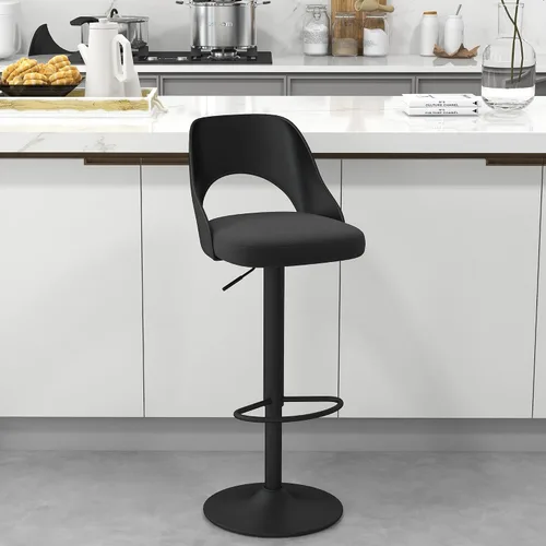 Miniatura 23 de civama Juego de 2 taburetes de bar para encimera de cocina, altura del asiento ajustable de 25 a 33 pulgadas, sillas de isla giratorias tapizadas