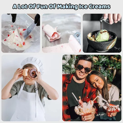 Miniatura 6 de JoyMech Máquina para hacer helados instantáneos, ideal para hacer helados suaves para servir helados, sorbete de yogur congelado, helado enrollado