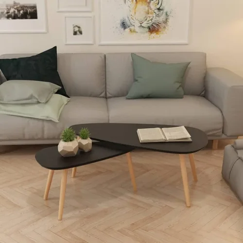 Miniatura 3 de Juego de mesa de centro para sala de estar, mesa de centro grande, mesa de centro para sala de estar, Mesitas para sala modernas, 2 piezas, madera