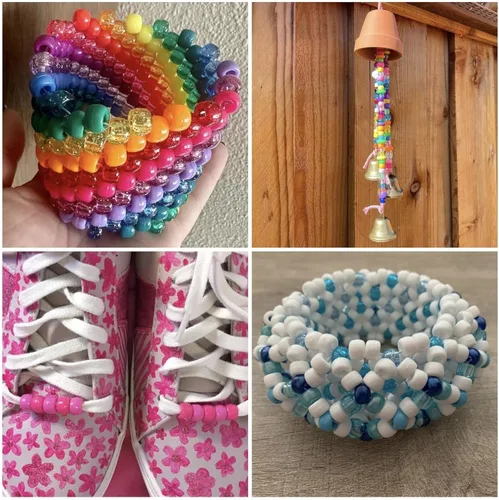 Miniatura 3 de Cuentas de pony con purpurina negra (1200 piezas 6x9mm), cuentas de pony a granel para pulseras, collares, fabricación de joyas, suministros