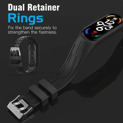 Miniatura 7 de MoKo Paquete de 2 correas compatibles con Xiaomi Mi Band 7, pulsera deportiva de repuesto de silicona suave para mujeres y hombres