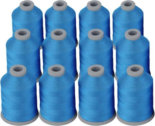 Miniatura 15 de Simthread Hilo de coser para todos los propósitos, 12 carretes tamaño 40D/2 hilo de poliéster para costura, acolchado y máquina de coser, prácticos