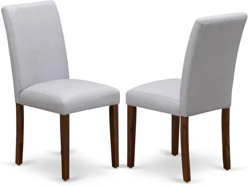 Miniatura 14 de East West Furniture ABP4T55 Abbott Parson - Juego de 2 sillas de comedor acolchadas de piel sintética azul oasis, color roble