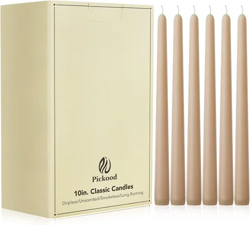 Miniatura 27 de Velas cónicas largas de 10 pulgadas sin aroma y sin goteo de 30 unidades, paquete a granel - Velas cónicas blancas a granel, perfectas para bodas