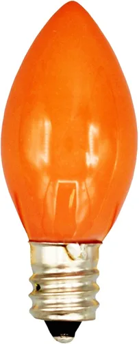 Miniatura 4 de Creative Hobbies® Caja de 25 bombillas, naranja opaco de cerámica, combustión constante, incandescente de 7 W, base de candelabro C7, ideal