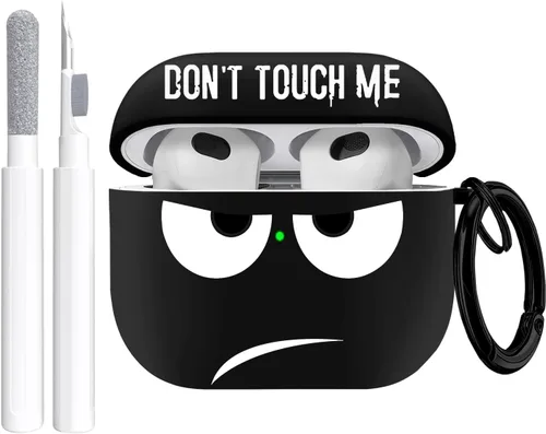 for Airpods 3 Case 2021, Don't Touch Me for Airpods Cover with Keychain/Lanyard Soft Cute Shockproof Cover for Women Men Compatible with for Airpods