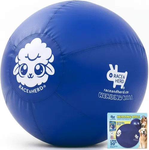 Miniatura 18 de Race&Herd Pelota de pastoreo XXL original de 25 pulgadas para perros grandes, juguetes de pastoreo, pelota duradera para perros grandes al aire