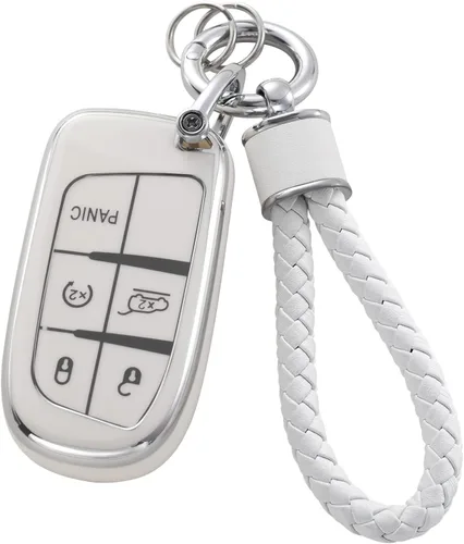 Miniatura 40 de YO&YOYE - Funda para llavero Ford con llavero, protector de llavero de TPU suave para F150 Explorer Mustang Edge Lincoln MKZ MKX MKC