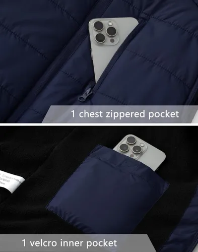 Miniatura 6 de Vcansion Chaleco acolchado con cuello alto casual para hombre