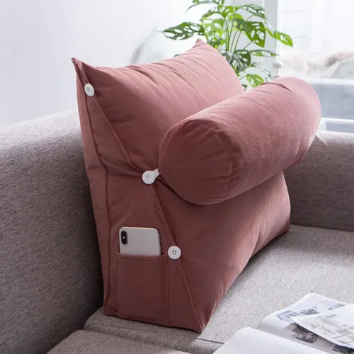 Miniatura 7 de Cojín triangular de cuña, almohada triangular de lectura, almohada de cuña trasera con almohada ajustable para el cuello, cojín de apoyo perfecto