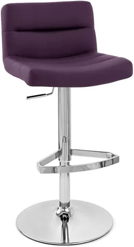 Miniatura 12 de Zuri Muebles enrejado ajustable altura giratoria taburete de bar sin brazos con base cromada - negro
