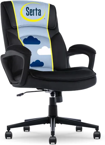 Miniatura 19 de Serta® Hannah Silla ejecutiva para oficina en casa, ergonómica de respaldo medio con soporte lumbar, cojín de asiento firme, almohadas corporales