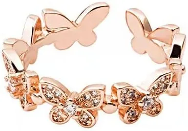 Útiles y profesionales anillos de moda brillantes con circonita cúbica y hojas geométricas ajustables para niñas minimalista delicados regalos de