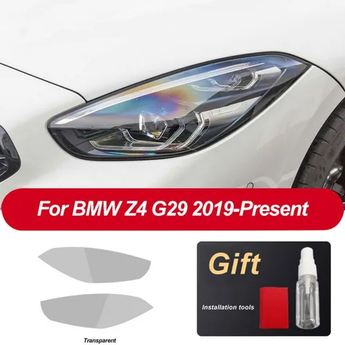 Miniatura 4 de JCAKES Adhesivo transparente de TPU para faros delanteros de automóvil, película protectora negra, para BMW Z4 G29 M40i sDrive 2019 2020