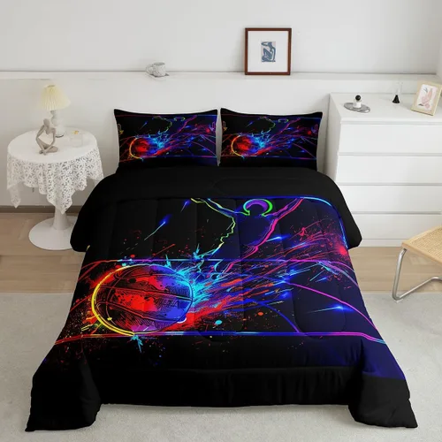 Miniatura 12 de Juego de edredón de cielo estrellado, tamaño King, juego de ropa de cama con estrellas y galaxias para niños y niñas, edredón de plumón del espacio