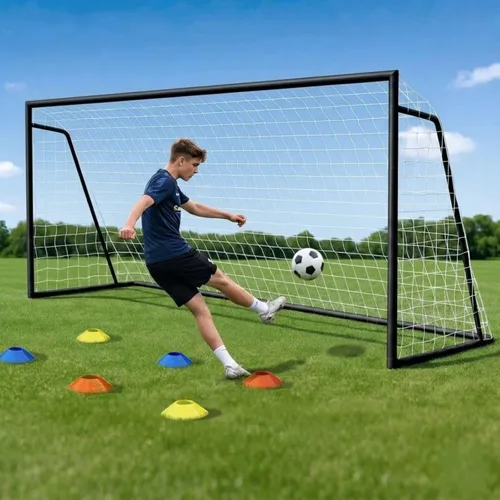 Miniatura 18 de NAIZEA Soccer Goals - 24x8/21x7/18x7/12x6/16x7/10x6/8x6/6x4FT Soccer Goals for Backyard Training- Portable Metal Soccer Net for Youth & Adults