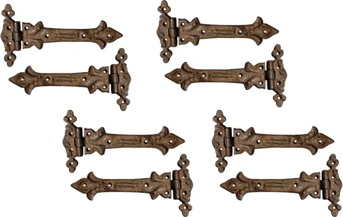 Miniatura 22 de Adonai Hardware Adonijah Bisagra falsa de aluminio para montaje frontal (6.5" x 12 Pack, Negro mate) para puertas de granero, puertas, armarios