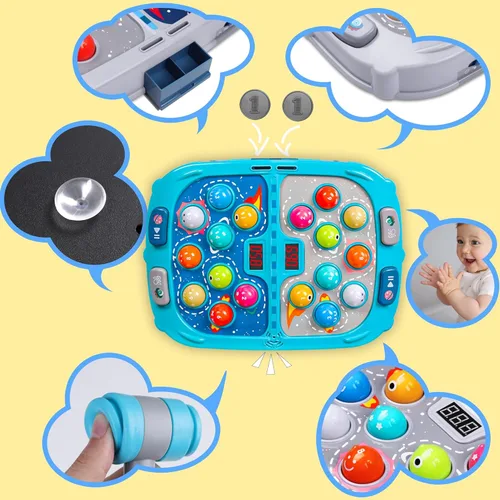 Miniatura 8 de Whack A Topo, juego interactivo de Pound a Topo, juguetes para niños de más de 4 años, juego de topo para niños pequeños, juguetes educativos Azul