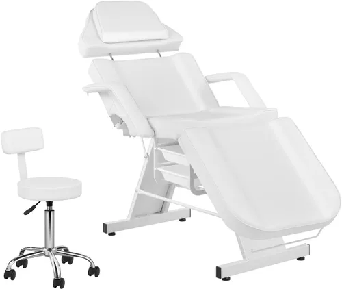 Miniatura 12 de Silla facial de masaje de 73 pulgadas, silla de tatuaje ajustable para artista con taburete, cama facial para spa, belleza, esteticista, gris