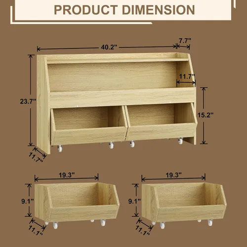 Miniatura 2 de Organizador de almacenamiento de juguetes Fulhope para niños, gabinete de almacenamiento de juguetes con cajones, estante de juguetes para niños
