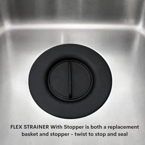 Miniatura 2 de Flex Strainer® Colador de drenaje de fregadero con tapón opcional, sin vástago central, se adapta a desagües y desechos de fregadero estándar de 3½