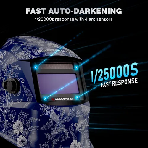 Miniatura 3 de ARCCAPTAIN Casco de soldadura con pantalla de visualización grande, capucha de soldadura auto oscurecimiento con claridad óptica superior 1/1/1/1