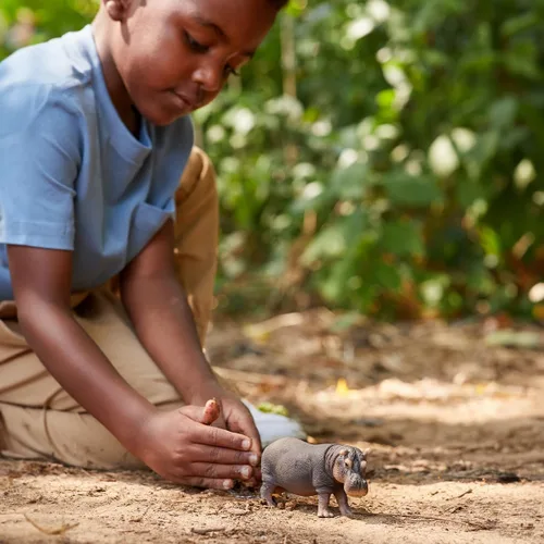 Miniatura 2 de Schleich Wild Life - Figura de hipopótamo realista y detallada, juguete para jugar y educar, altamente duradera y detallada, para niños y niñas