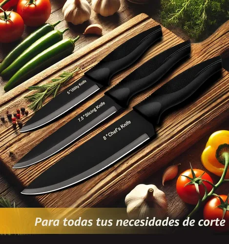 Miniatura 6 de XANAPON Juego de cuchillos de cocina de 14 piezas, acero inoxidable alemán de alto carbono, cubiertos aptos para lavavajillas con afilador