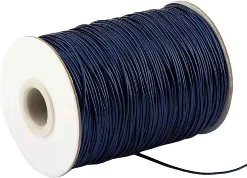 Miniatura 25 de Cordón encerado de 0.039 in y 175 yardas para la fabricación de joyas, hilo de cuentas de poliéster negro para trenzar pulseras y collares, 00 negro
