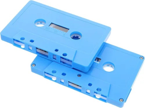 Mikinona 2 cintas de casete vacías retro para decoración de música, casetes de decoración de fiesta, caja de almacenamiento de bricolaje Azul