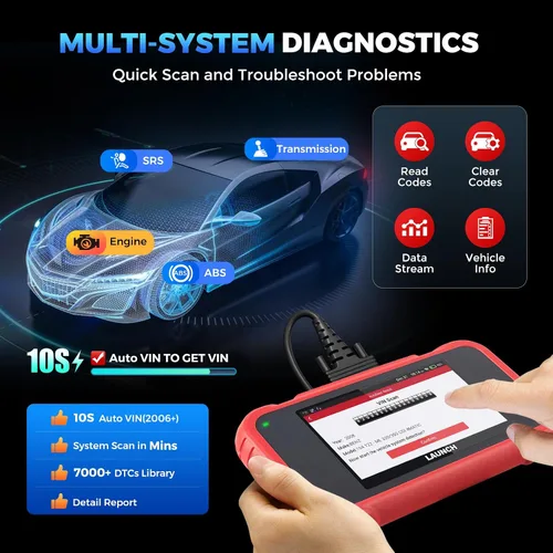 Miniatura 4 de LAUNCH Herramienta de diagnóstico del escáner CRP129E V2.0 Elite OBD2, 12 herramienta de escaneo de restablecimiento, AutoAuth FCA, lector de código