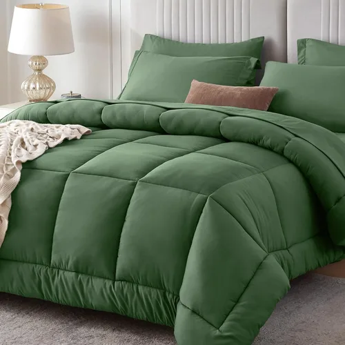 Miniatura 22 de Sasttie Juego de edredón tamaño individual, 5 piezas de cama reversible en una bolsa, juego completo de ropa de cama que incluye edredón, sábana