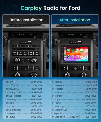 Miniatura 2 de Podofo Radio 2G 64G para Ford F150 F250 F350 Fusion Edge Explorer Expedition Car Stereo,7 pulgadas 1080p IPS pantalla táctil F-150 estéreo