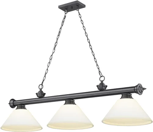 Miniatura 12 de Z-Lite 2306-3MB-AMO14 - Colgante de billar Cordon, 3 luces, 180 vatios totales, negro mate