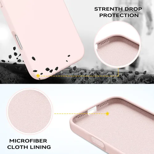 Miniatura 141 de GUAGUA Funda compatible con iPhone 17 Pro Max de 6.9 pulgadas, silicona líquida, goma de gel suave, delgada, forro de microfibra delgada
