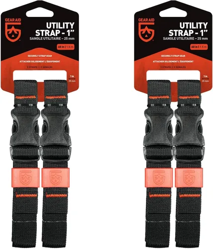GEAR AID Correas de uso general con hebilla de liberación lateral, asegura y comprime equipamiento de camping, ciclismo, caza, navegación, ancho de