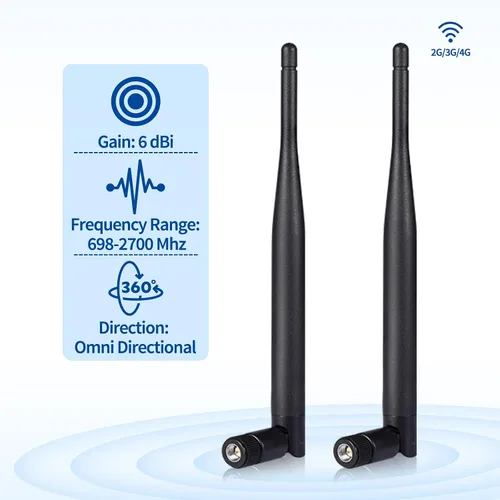 Miniatura 2 de Bingfu 4G LTE Cellular 6dBi SMA - Antena macho (paquete de 2) compatible con Spypoint Flex-S Dark Flex-Plus Flex-M G-36 Flex Dual-Sim Cell-Link