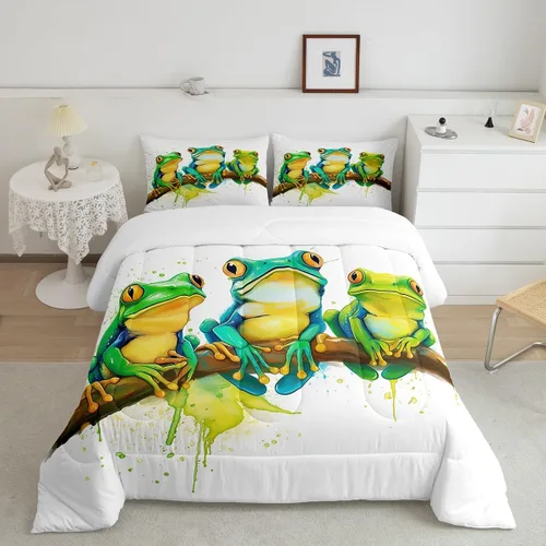Miniatura 20 de Juego de edredón de pingüino, tamaño matrimonial, edredón de plumón de pingüino kawaii, juego de ropa de cama de animales antárticos para niños