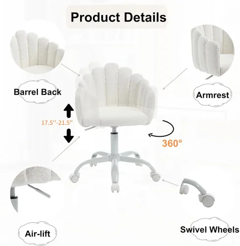 Miniatura 5 de HEAH-YO Lindas sillas para niños, sillas de escritorio ajustables para niños con reposabrazos y respaldo, silla giratoria para computadora